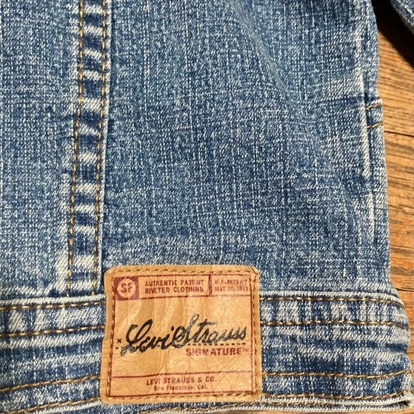 LEVI STRAUSS Signature Embroidered Purple Floral Flowers Denim Jacket Girls 4T - Picture 9 of 12